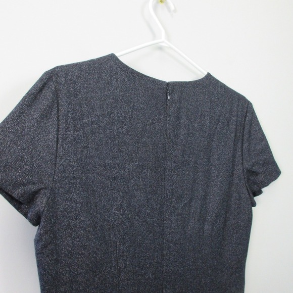 Theory Miyani Wool Blend Dress 10 V-Neck Blue Office Siren Sheath Mini 418 - Picture 11 of 11